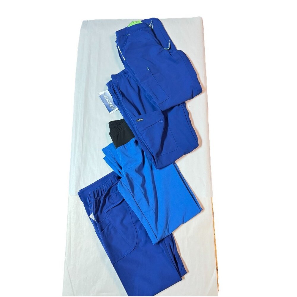 Bundle Of 4: Jockey Stretchy Pockets Comfort Women's Scrub Pants -Small Petite